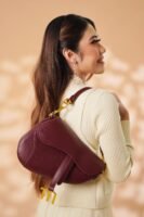 Marèe Luxe Saddle  Top Handle - Deep Red